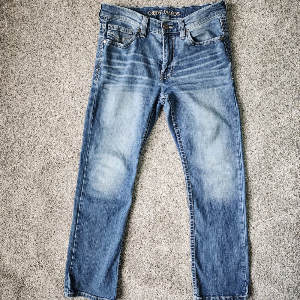 Cody James Jeans Mens 32x30 Straight Leg Medium Wash Stretch Work Jeans EUC